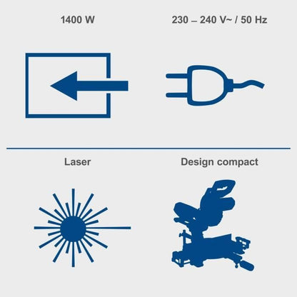 Miter saw with 30-tooth disc SCHEPPACH HM 185 - 1400 W - Blade Ø 185 mm