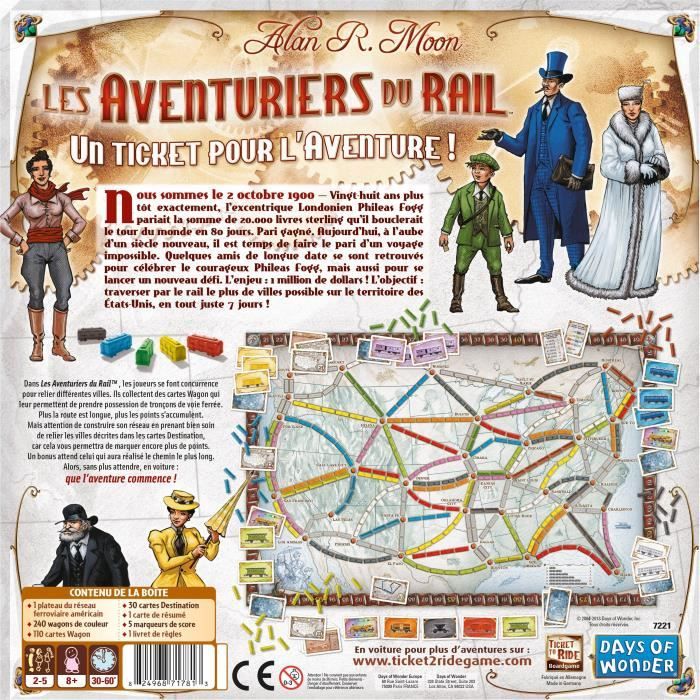 ASMODEE - The Adventurers of Rail USA - Board Game