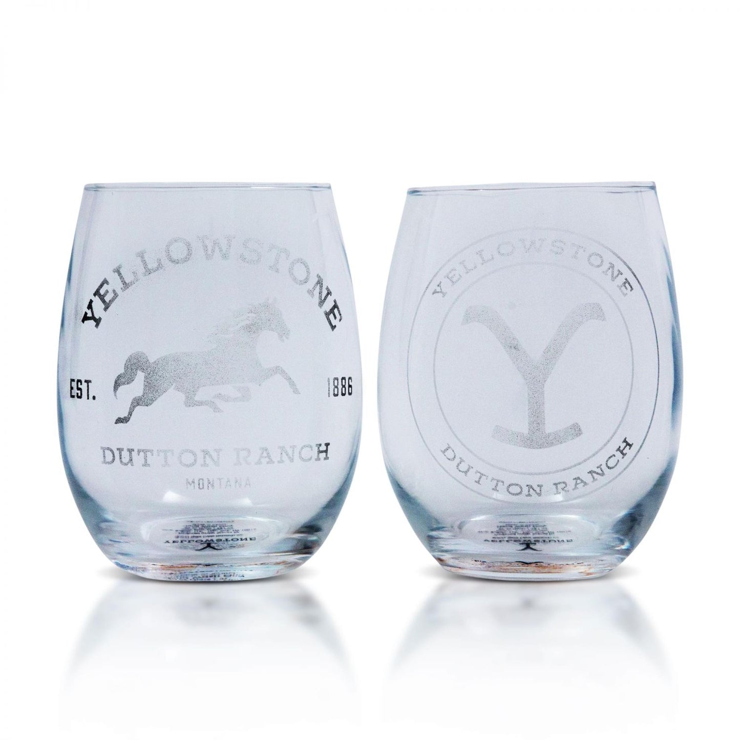 Yellowstone Dutton Ranch 20-Ounce Stemless Wine Glasses | Set of 2