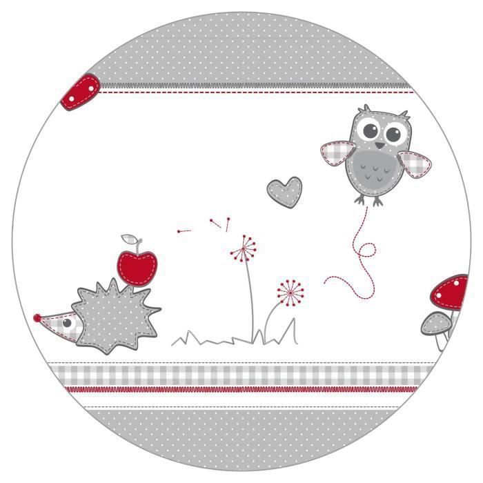 Baby Park 100x75 cm + Adam and Eule Owl Print Mat + 4 Wheels - ROBA - White Wood