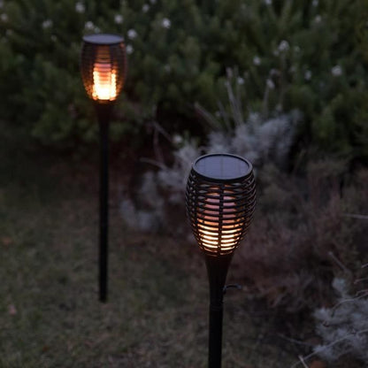 LUMI GARDEN Set of 2 Maity Sun mini solar torches - Flame effect - LED - H 70 cm - Warm white