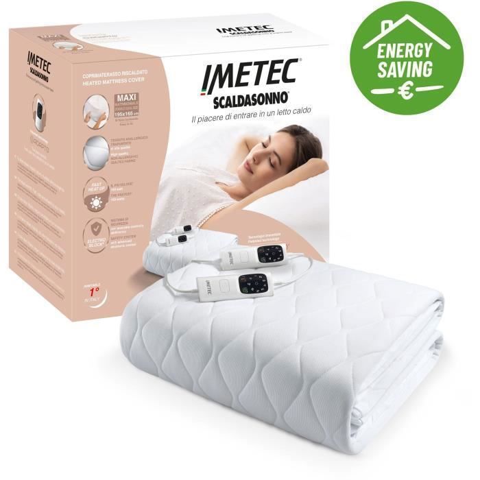 Heated Mattress Topper - Imetec - 2 Places Adapto Maxi, 195x165 cm - 6 Temperatures - Hypoallergenic Fabric - Constant Temperature