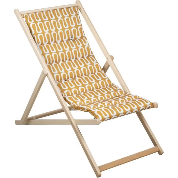 Quilted deck chair - PRIVATE GARDEN - ELECTRO - Cumin - F100