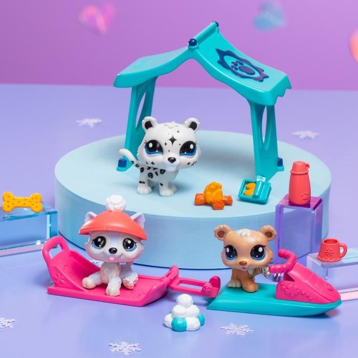 Pack a theme 3 Pets - BANDAI - Littlest Pet Shop Snow - Animals and accessories