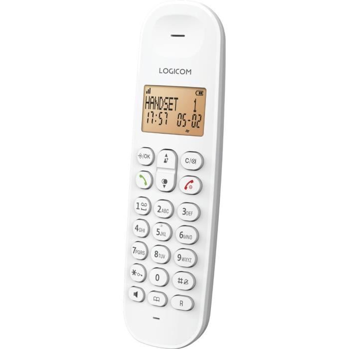 Cordless landline telephone - LOGICOM - DECT ILOA 150 SOLO - White - Without answering machine