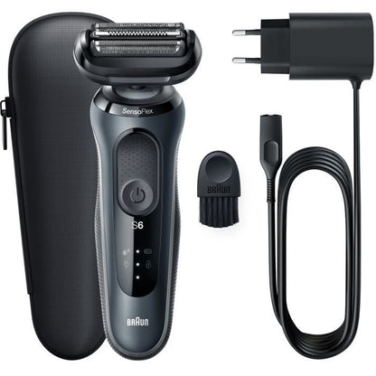 Electric Shaver - BRAUN - Series 6 61-N1000s - 50 min battery life - Elegant black - SensoFlex