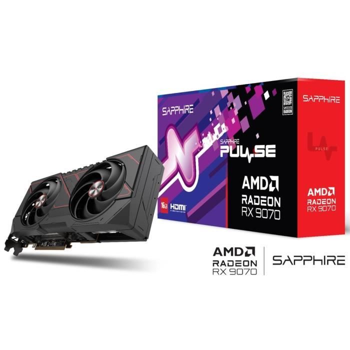 SAPPHIRE - Graphics card - PULSE AMD RADEON RX 9070 GAMING - 16 GB - Dual HDMI / Dual DP