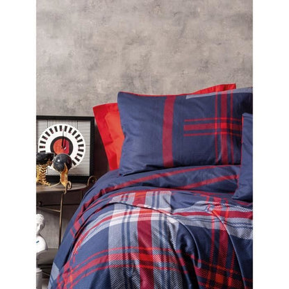 Bedding set - 1 duvet cover 220 x 240 cm + 2 pillowcases 60 x 60 cm - 100% cotton - Red