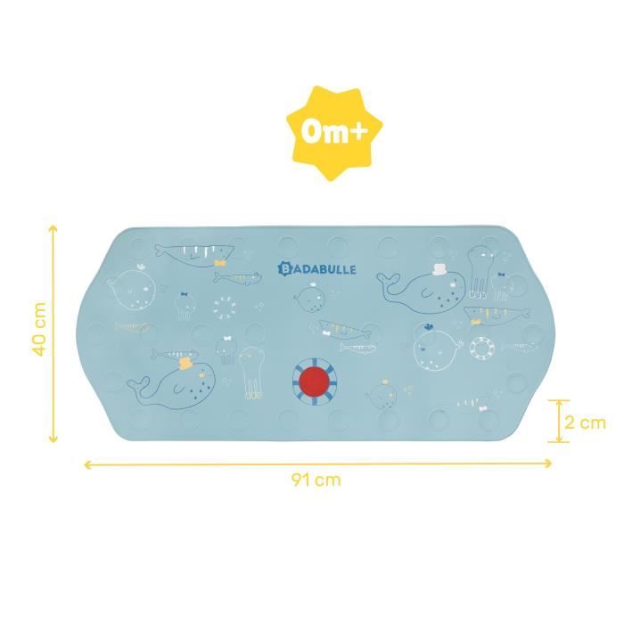 Badabulle XXL non-slip bath mat with temperature indicator, 91 cm long