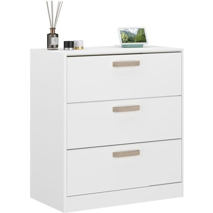 DREAM 3-drawer chest of drawers - Particle board - White decor - L79.7 x H87.8 x D43.8 cm