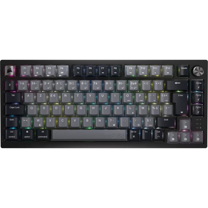 Wireless Mechanical Gaming Keyboard - CORSAIR - K65 PLUS WIRELESS - Black and Gray