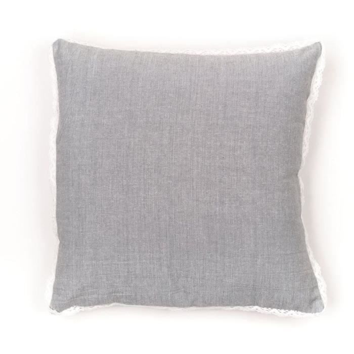 Cushion - TODAY - CHARME - Chambray x Dentelle Constance - 40 x 40 cm