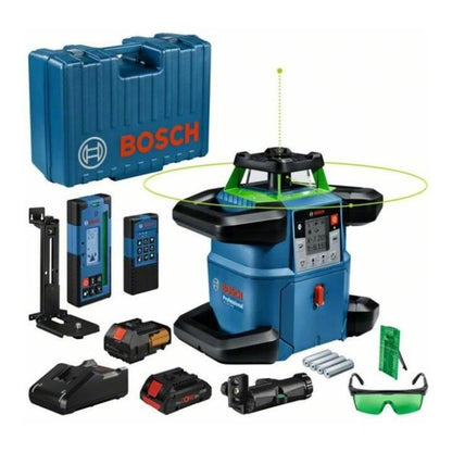 Bosch Professional GRL 650 CHVG rotating laser with battery, batteries, cell, glasses, brackets, plate, in case - 0601061V00