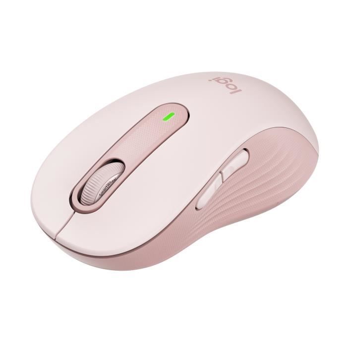 Logitech Signature M650 L Wireless Mouse - Quiet Large Size, Bluetooth, Programmable Buttons - Pink