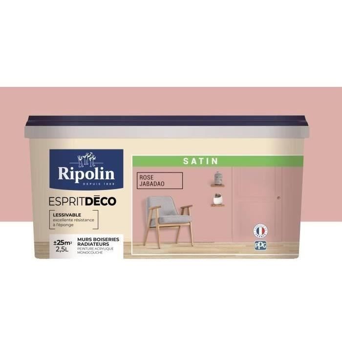 RIPOLIN Ultra Covering Satin Color Paint for Kitchen, Bedroom, Living Room, Hall, Entrance, Hallway - Pink