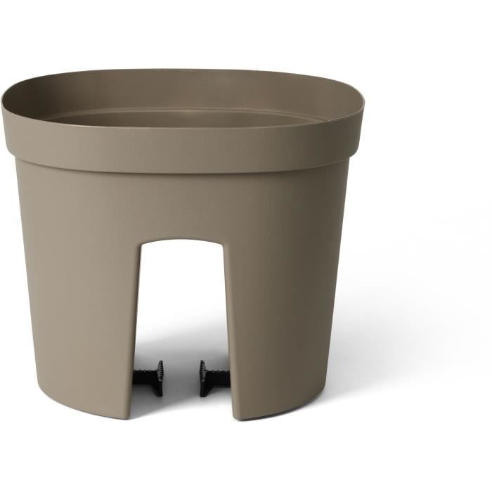 Balustrade pot - GARDEN ID Smile - Taupe 30 cm - Fits all balustrades - Water reserve - recycled and 100% recyclable