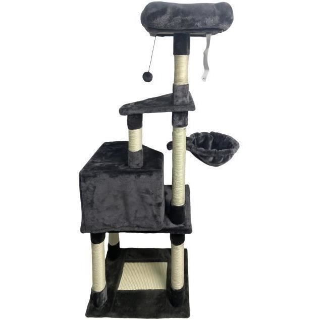 SWIFTY Cat tree - 55 x 40 x 138 cm - Dark grey - 3 platforms, 1 perch, 1 niche, scratching posts