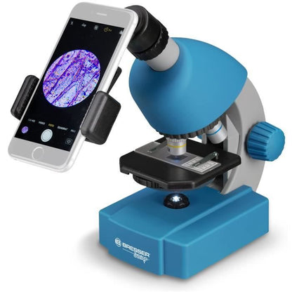Microscope 40x-640x - BRESSER JUNIOR - LED lighting - experiment kit - blue