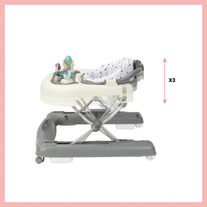 BABYMOOV Baby Walker-Pusher - Scalable - Compact folding - Musical, Zinc