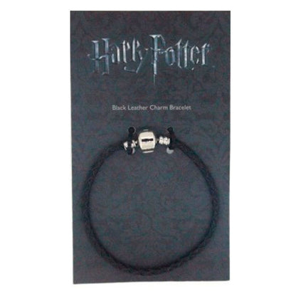 Harry Potter black leather charm bracelet