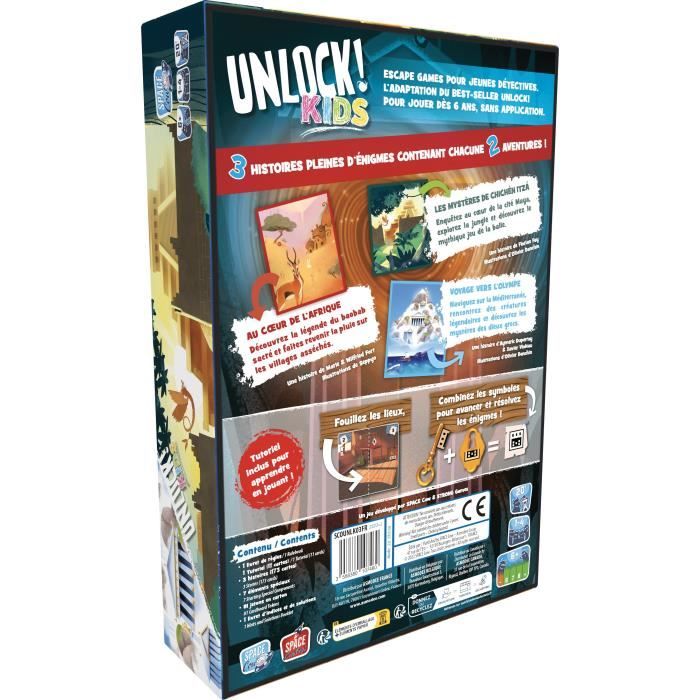 Unlock! Kids Stories Myths|Asmodee - Escape Game - 3 stories each 2 adventures - From 6 years old