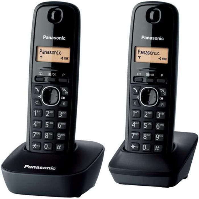 Panasonic KX-TG1612FRH Duo Cordless Phone Without Answering Machine Black