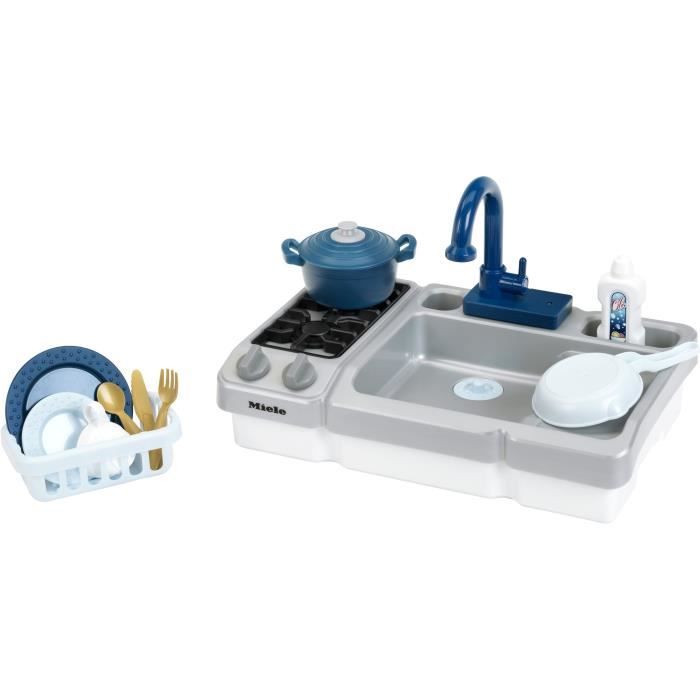 Sink Toy - KLEIN - Miele Kitchen Sink with Working Faucet and Accessories - Comes with many accessories.