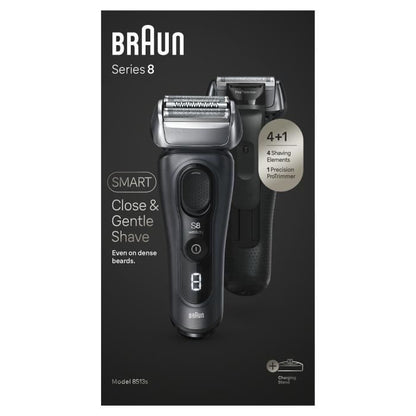 Shaver - BRAUN - SERIES 8 8513s - 4 shaving elements - Wet&Dry - 60 min - Black