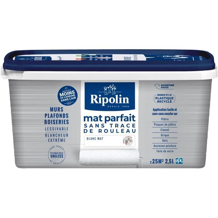Perfect matt paint for walls and ceilings - Matt white - RIPOLIN - 2.5 L