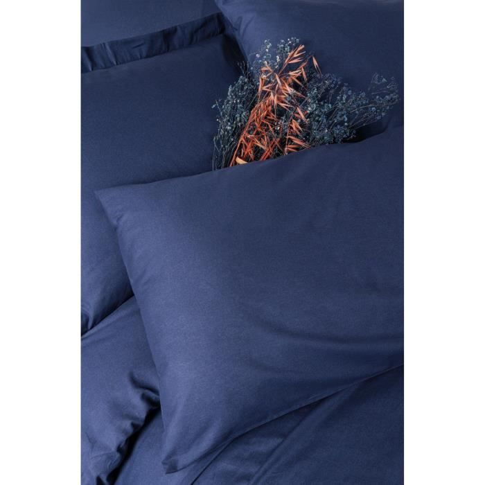 Bedding set - 1 duvet cover 220 x 240 cm + 2 pillowcases 60 x 60 cm - 100% cotton - Blue