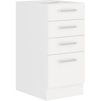 ATLAS Base unit with 4 drawers - White decor - L40cm - Sold without worktop