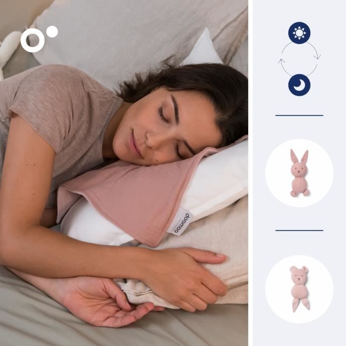 doomoo Doudou Bébé You&Me - Reversible and Comforting Doudou - Supplied with 2 Bodies to Transport the Parent's Scent, Pink