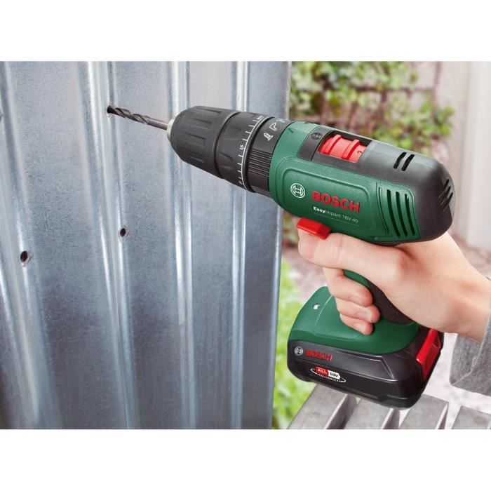 Bosch Home and Garden 06039D810D 18V 1.5Ah Li-Ion Cordless Impact Drill + 2 Batteries, + Charger,