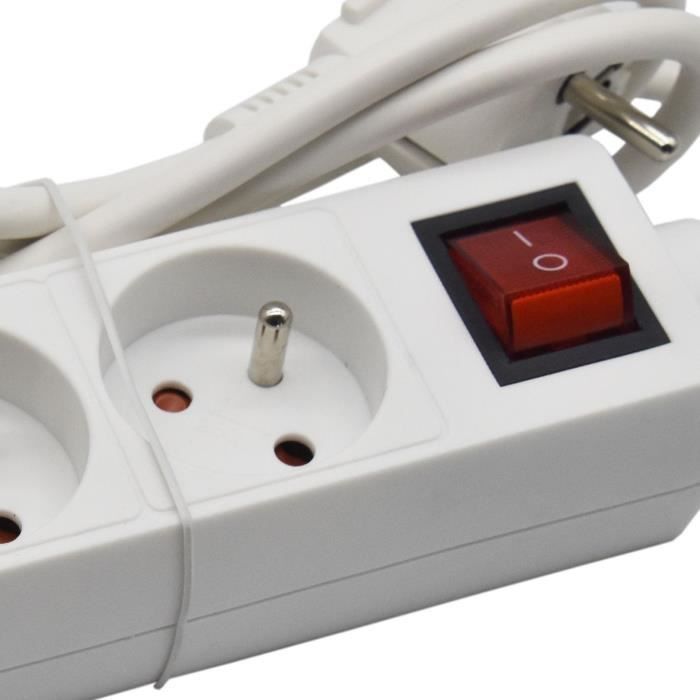Household unit - GAO - 3 2P+T sockets - With switch, NF compliant