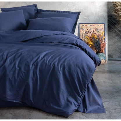 Bedding set - 1 duvet cover 220 x 240 cm + 2 pillowcases 60 x 60 cm - 100% cotton - Blue