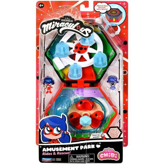 BANDAI - Miraculous Ladybug - Mini Chibi Universe Theme Park - Mini Marinette and Climatika figures included - P50553