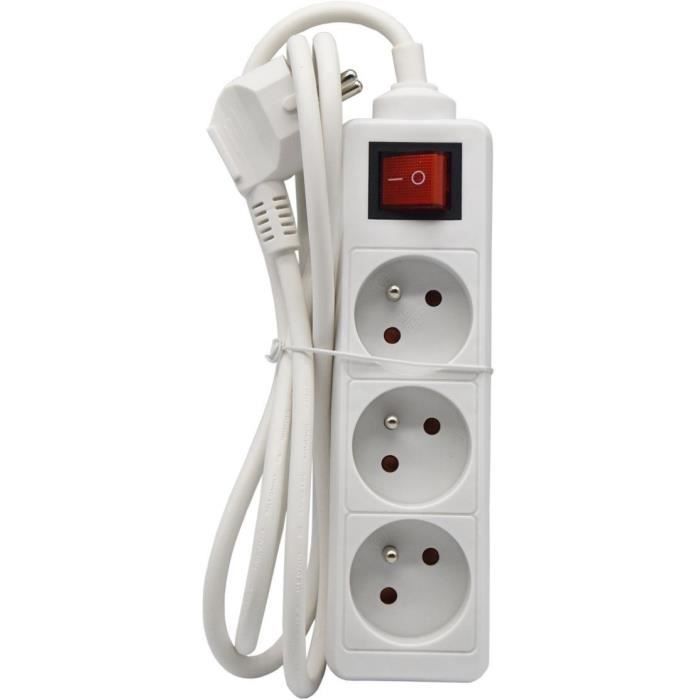 Household unit - GAO - 3 2P+T sockets - With switch, NF compliant