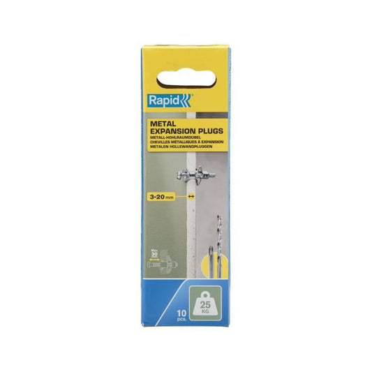 Blister pack of 10 pcs. metal expansion plugs ø8x46 screws m4x58 5001548 rapid