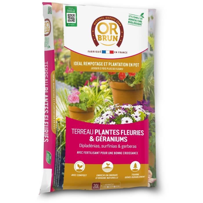 Flowering plants and geraniums soil - BROWN GOLD - OBRTGER20N - 20 L