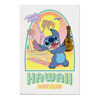 Disney Stitch Hawaii Club Surf poster