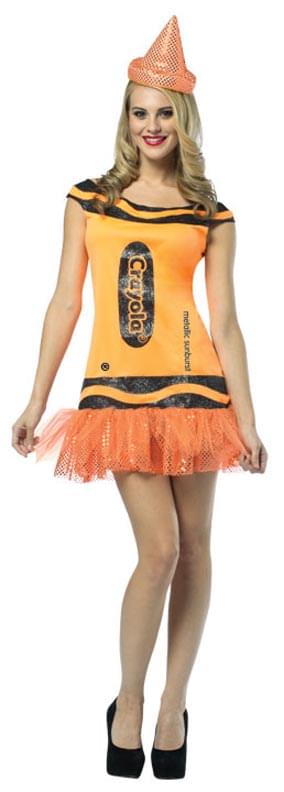 Crayola Glitz & Glitter Dress Costume Adult: Metallic Sunburst 4-10