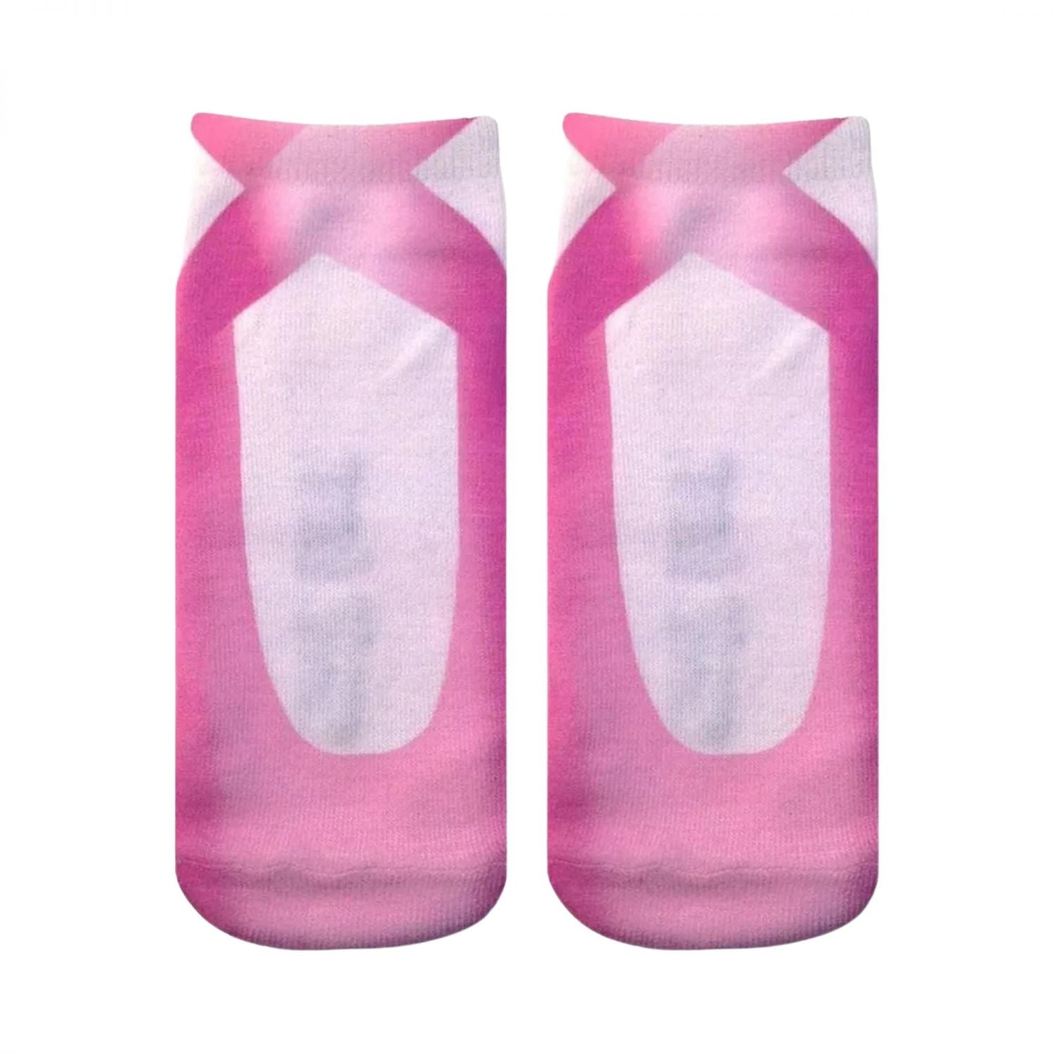 Ballerina Slipper Photo Print Ankle Socks