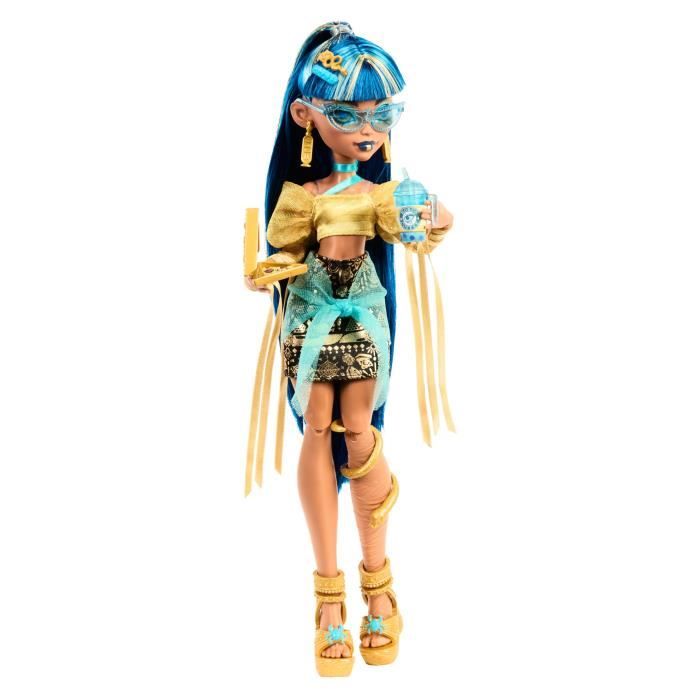 Monster High-Cleo de Nile-Doll with Animal and Accessories HXH74