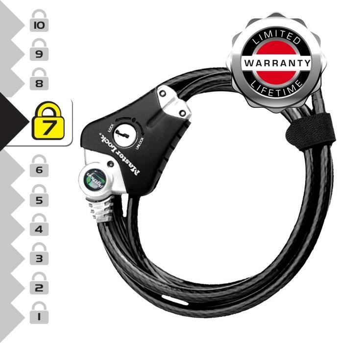 MASTER LOCK Patented anti-theft cable adjustable from 30 cm to 1.8 m