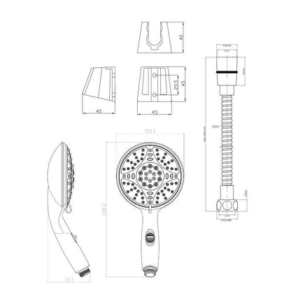 Rousseau flexible combines 5 jets leptis chrome