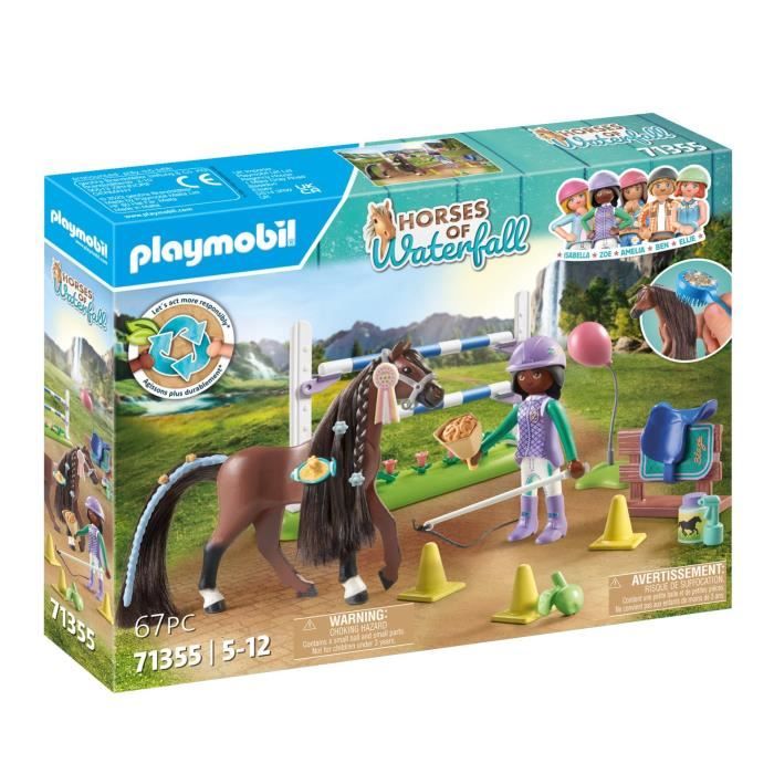 PLAYMOBIL 71355 Zoe & Blaze with obstacle course - Horses of Waterfall - With modular obstacles - Ages 5 and up