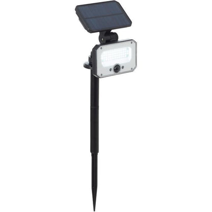 Outdoor spotlight - BRILLIANT - JOPLIN - LED and solar - Detector - Plastic and glass - 4 W - Black