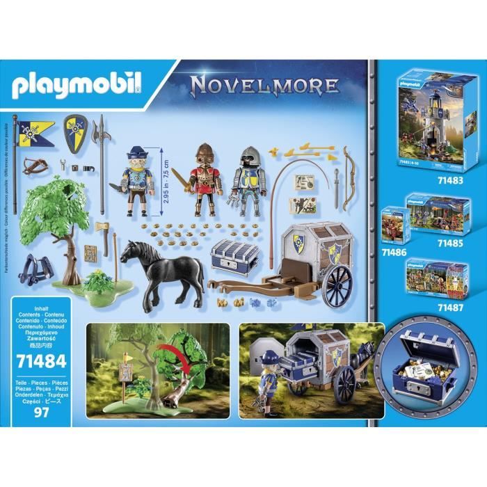 PLAYMOBIL 71484 Novelmore Convoy with Bandit, Novelmore, Knights and Robbers, Ages 5 and up
