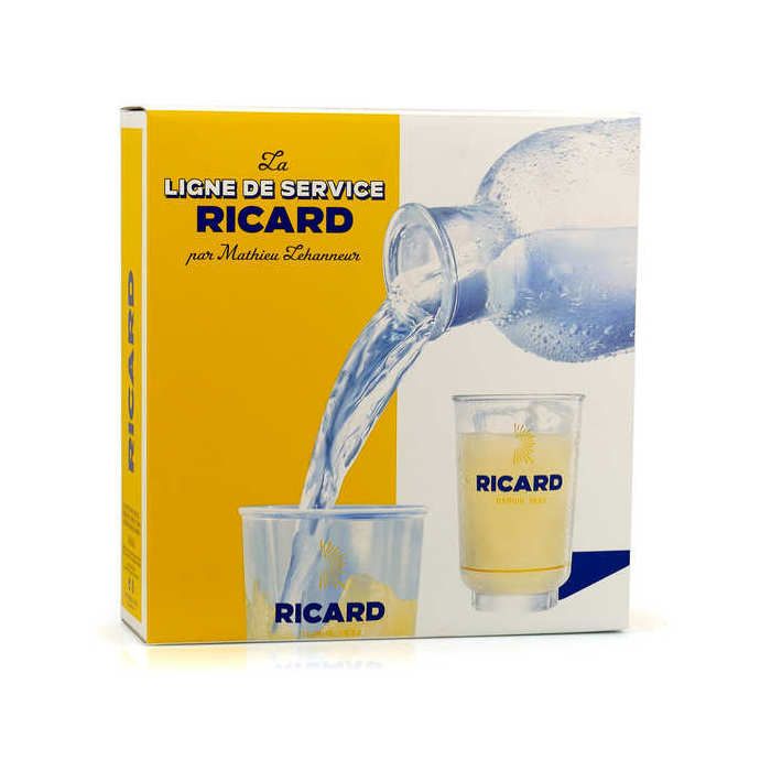 Lehanneur Gift Set - Ricard - Pastis de Marseille - 2 glasses and 1 carafe - 45.0% Vol. - 70cl