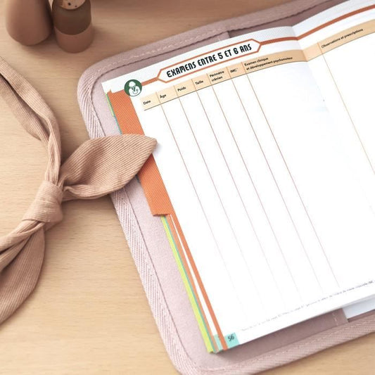 BEABA, Powder pink canvas health book cover